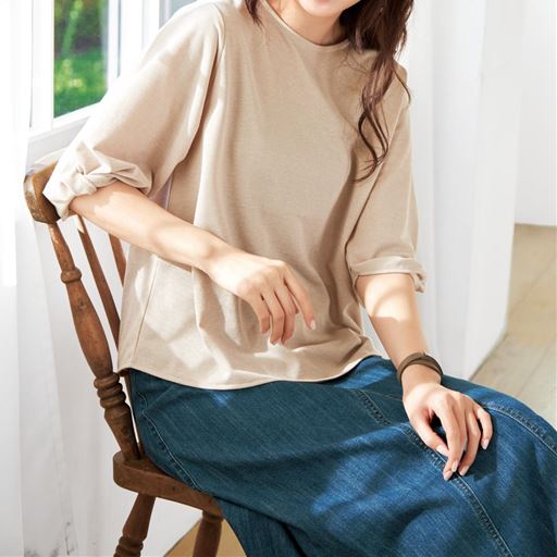 麻調プルオーバー(UVカット・吸汗速乾・洗濯機OK)