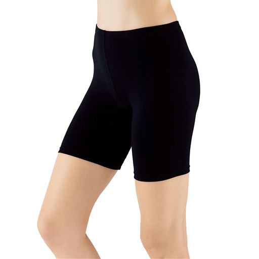 股ズレ対策にも便利な綿混3分丈スパッツ(同色2枚組)