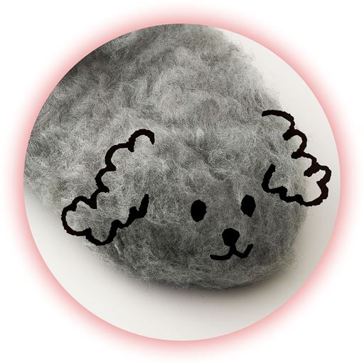 肌側はプードルみたいにふわふわ。