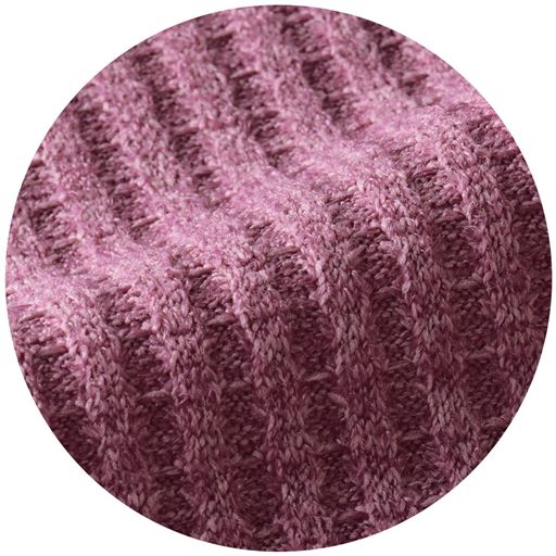 ローズ 生地アップ<br>ワッフル調に編み上げた程よい厚みのある生地。