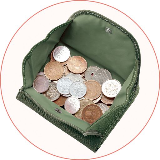 大きく開いて小銭が見やすい ※イメージ