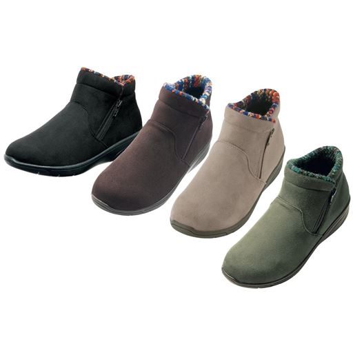 (左から)ブラック、ブラウン、グレージュ、カーキ