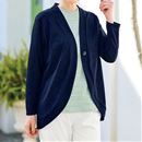 体型カバーできる透かし編みカーディガン