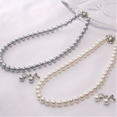 MATSUWAKA 10mm花珠調貝パール ネックレスセット