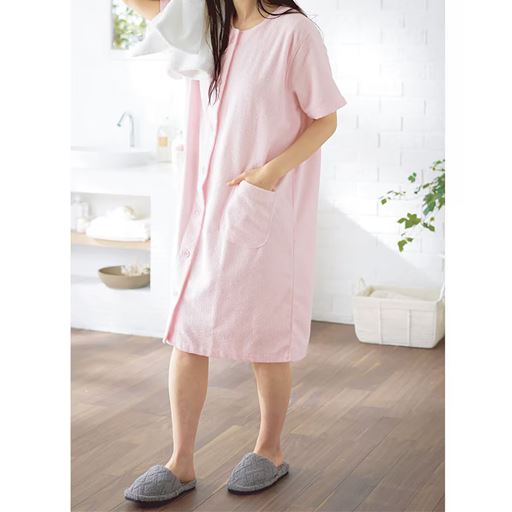 ピンク L<br>濡れたままでもサッと羽織れます。