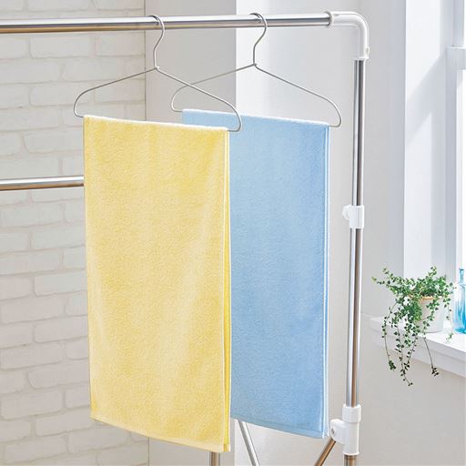 C (山吹色)・G (藍白)<br>ハンガーで干せるのにバスタオルと同じ長さでしっかり拭けて、洗濯物の量も減らせます。