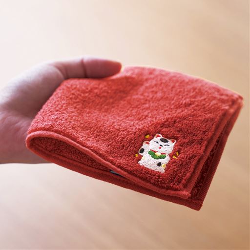 センターに折り目を設けた二つ折り仕様で、コンパクトに持ち運べます。