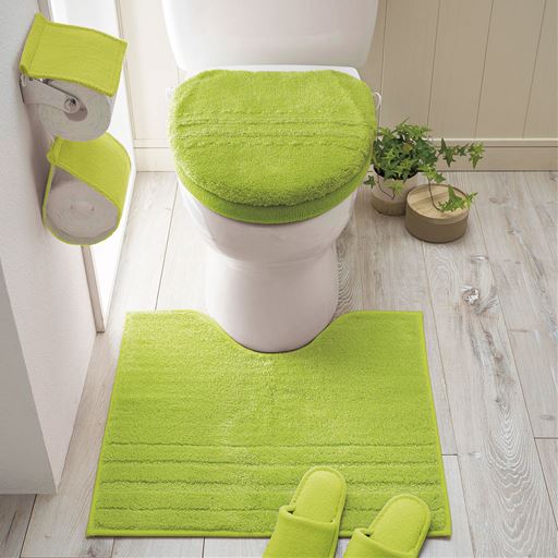 アップルグリーン ※商品はペーパーホルダーカバーです。<br>※フタカバー:CG-252、トイレマット:CG-521、便座カバー:CG-578を使用