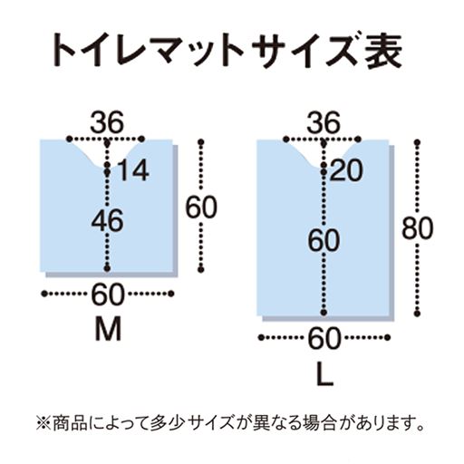 トイレマットサイズ表