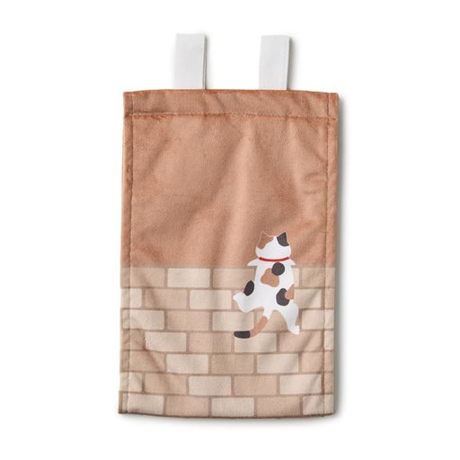 ペーパーホルダーカバー ブラウン系(ミケ) 表面<br>表面と裏面で柄が違うので、気分に合わせて変えられます。