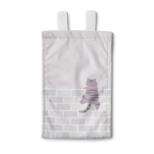 ペーパーホルダーカバー グレー系(サバ) 表面<br>表面と裏面で柄が違うので、気分に合わせて変えられます。