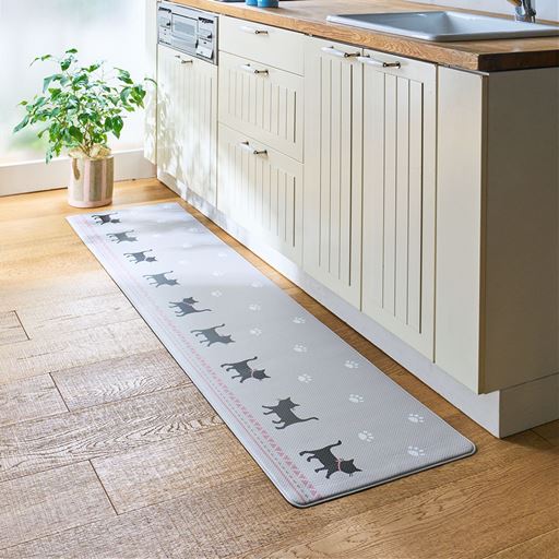 グレー系(ネコ) <br>横180×縦45cm