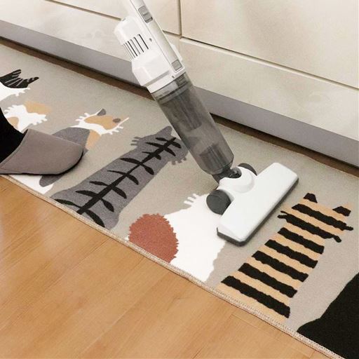 フラットなループパイルなので掃除機がかけやすい♪