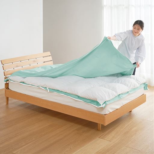 使い方(4)<br>布団カバーを被せる。