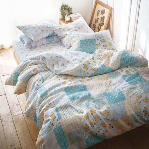 イエロー<br>ふんわりやさしい綿100%ダブルガーゼの掛け布団カバーです。