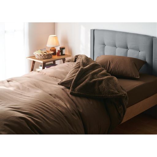 コーヒーブラウン 掛け布団カバー 肌寒い夜には毛布と一緒に