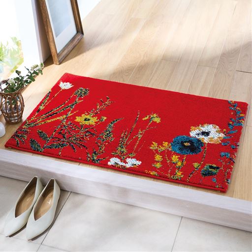 レッド(フラワー) 90×60cm 鮮やかカラーが元気をプラス