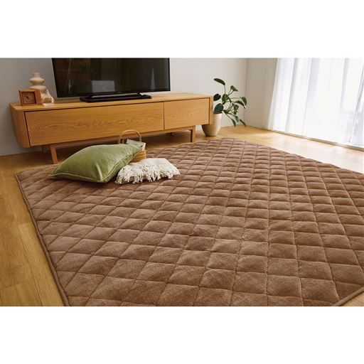 ベージュ(横190×縦190cm)<br>心地よいなめらかな肌ざわりが魅力。