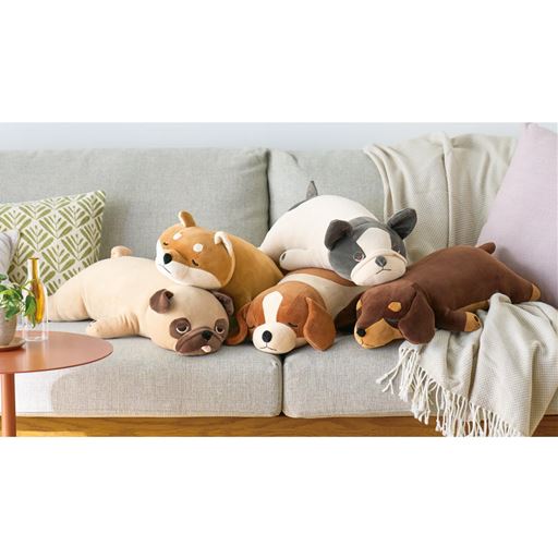 (左から) H (ハナ)・B (コタロウ)・G (デコ)・J (ブブル)・I (チョコ)<br>ムギュッと抱きしめて幸せ気分でリラックス。