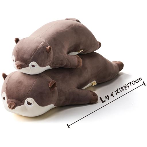 K (くるり)<br>Lサイズは全長約70cmで存在感ばっちり!<br>※LサイズはB (コタロウ)・K (くるり)のみとなります。キャラクターによってサイズが多少異なります。