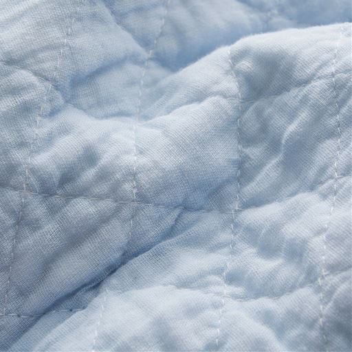 肌側生地拡大 ブルー系(フラワー)<br>使い込むほどにやわらかく肌になじんでいきます。