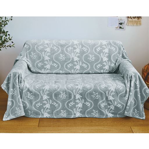 パウダーブルー ※ソファは2人掛けを使用しています。<br>マルチカバーとしても♪