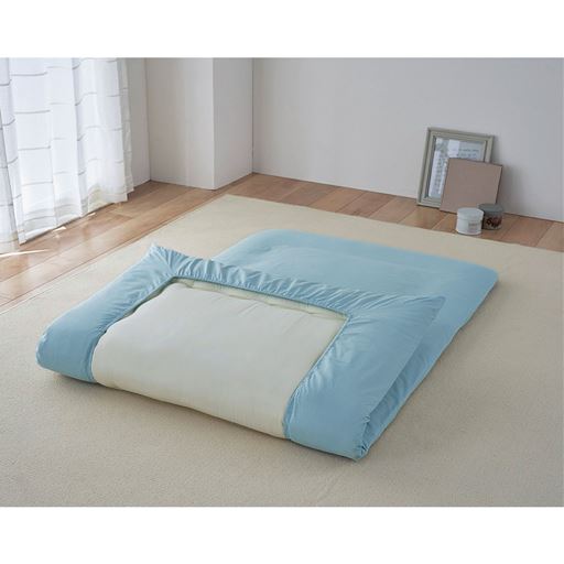 フィットシーツ<br>マチがしっかりあるのでズレにくい。