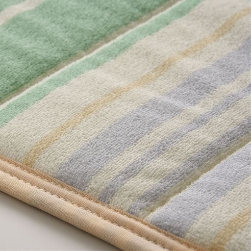 生地拡大(イエロー系)<br>かわいいボーダー柄!