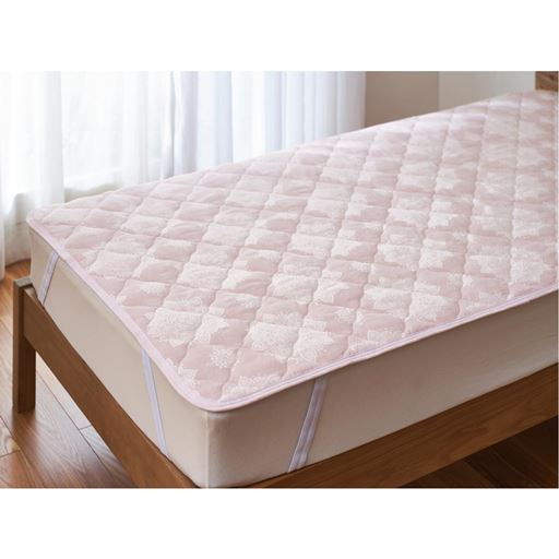 ピンク<br>ふんわり起毛であったか! 綿フラノパッドシーツです。