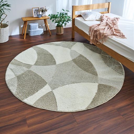 ベージュ(円形/直径180cm)<br>柔らかい印象の円形が新登場!