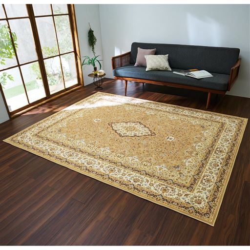 ベージュ(横250×縦200cm)<br>微起毛のなめらかな肌ざわりで一年中快適にお使いいただけます。