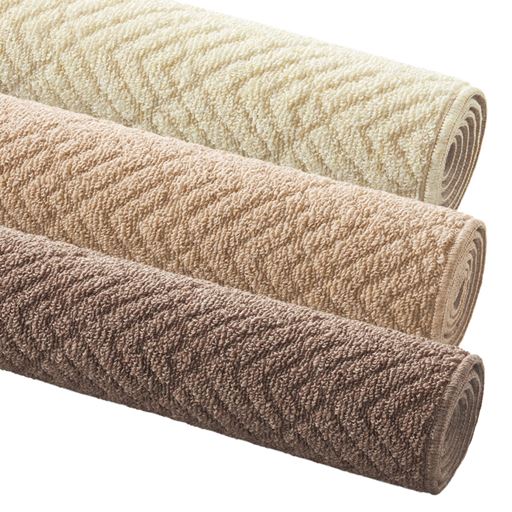 (上から) アイボリー・ベージュ・ブラウン<br>折りじわのつかない丸巻きでお届け。