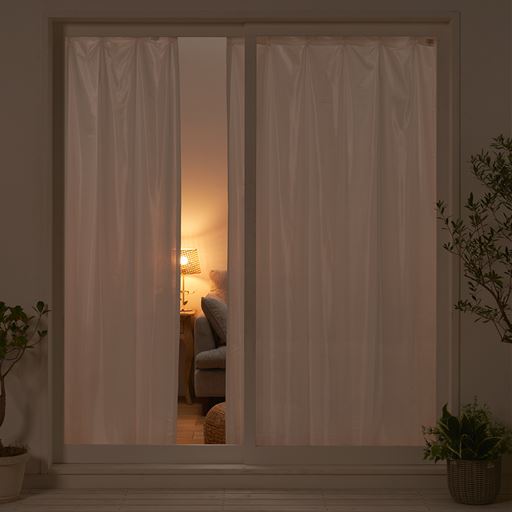 屋外から見た様子(夜)<br>夜は目隠し効果は発揮されません。