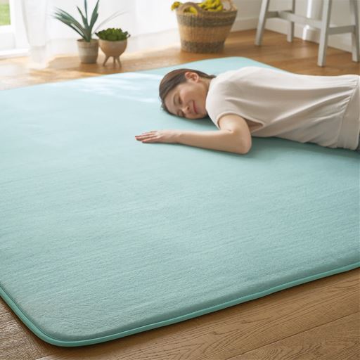 ブルーグリーン(横180×縦180cm) <br>ひんやり心地良い!夏のごろ寝はこれに決めた!