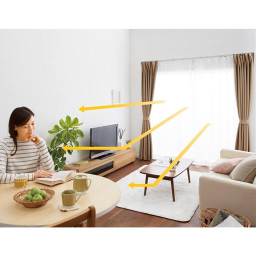 ホワイト<br>外から取り込んだ光を拡散し、お部屋の奥まで明るく感じられます。