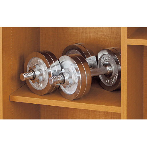 ライトブラウン<br>棚板1枚の耐荷重は約20kg! たっぷり収納しても安心です。