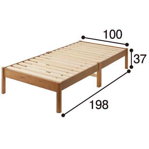 ライトブラウン シングルA (ヘッドなし)<br>※寸法の単位はcmです。