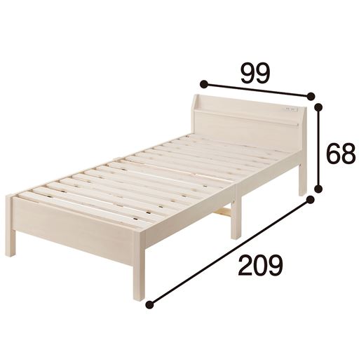 ホワイトウォッシュ シングルC (宮棚付き)<br>※寸法の単位はcmです。