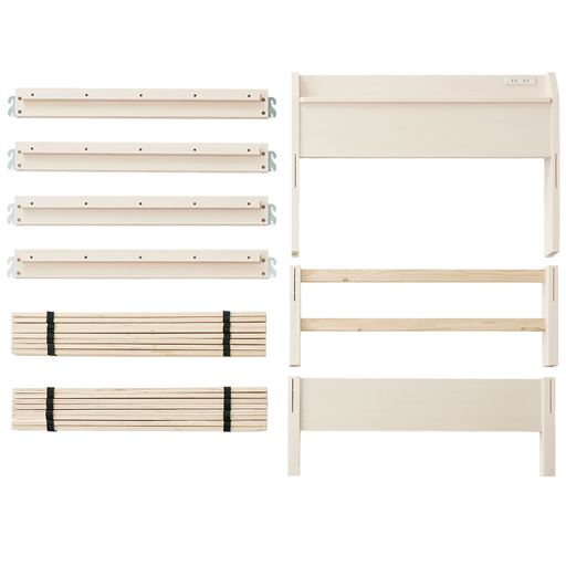 パーツはたったこれだけ! 工具を使わず簡単に組み立てられます。