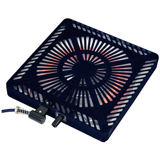 A (石英管ヒーター) 温風ヒータータイプ/ファン付き(510W) <br>温風ファンでじんわりムラなく温めます。