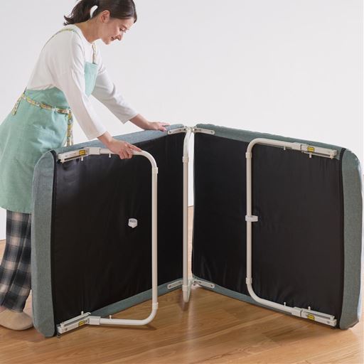 ライトグレー ショートセミシングル <br>面倒な組み立て不要!届いてすぐ使える!