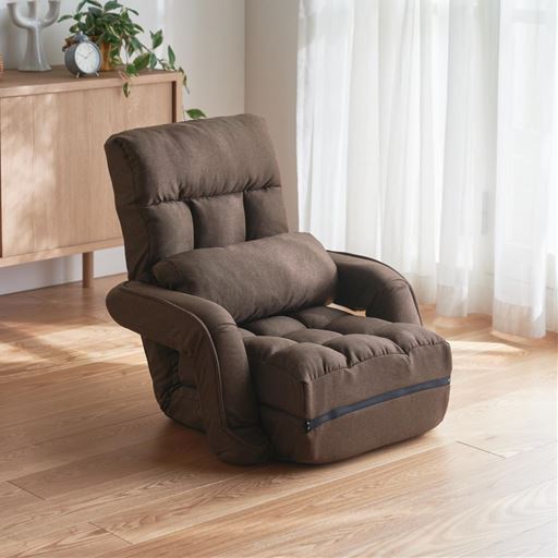 ブラウン ソファスタイル<br>中材にウレタンを使用した厚みのある座面