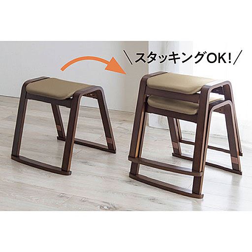 ブラウン  A (スツール2脚組)<br>スツールはスタッキングOK。