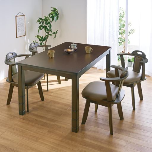 ブラウン D(肘付き回転チェア)×4脚