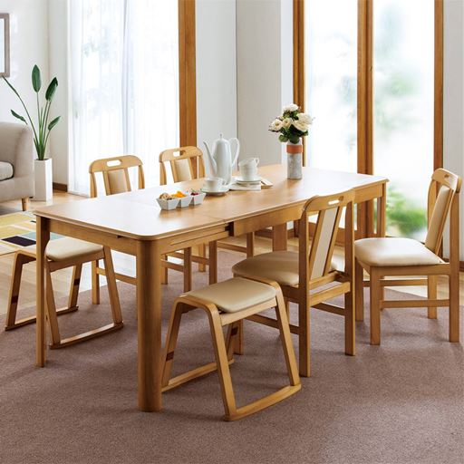 ナチュラル ※テーブルは商品に含まれません。 <br>A (スツール2脚組)・B (チェア2脚組)×2