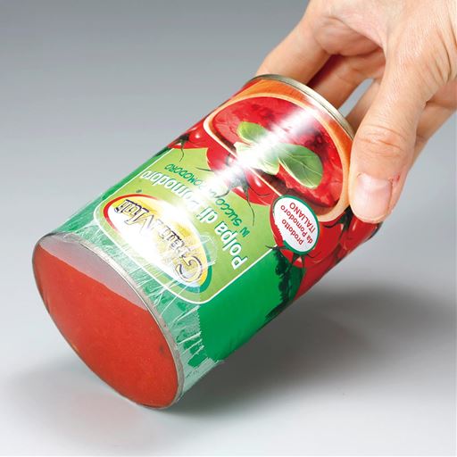 様々な素材に対応。缶にも密着!<br>ふたのない容器も密閉できて重ね置きにも。