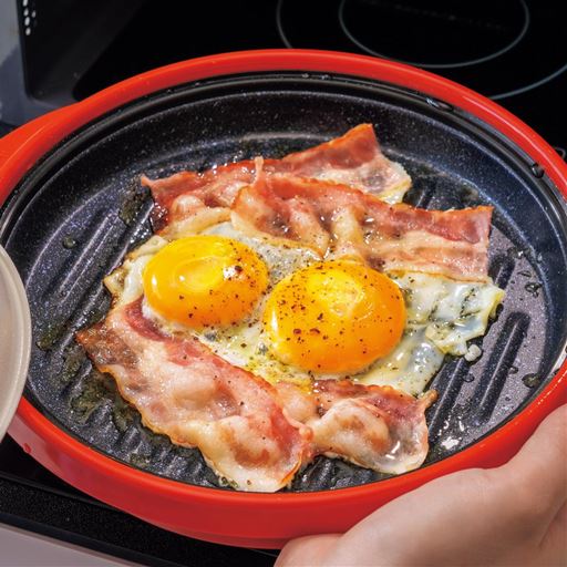 朝食のベーコンエッグも簡単に!