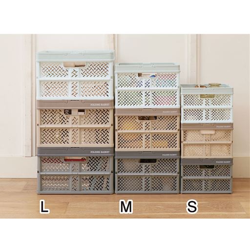 (上から)ホワイト・ベージュ・グレー<br>選べる3サイズ。