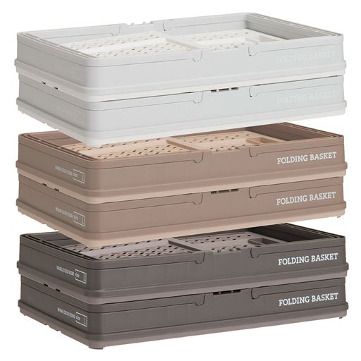 (上から)ホワイト・ベージュ・グレー<br>重ねて置ける!