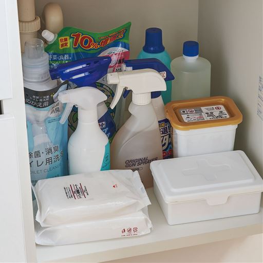 いろんな洗剤で洗面台やキッチンがゴチャゴチャしがち…ファイブクリーンがあれば様々な場所の汚れを落とせるので、収納問題もスッキリ解決します。